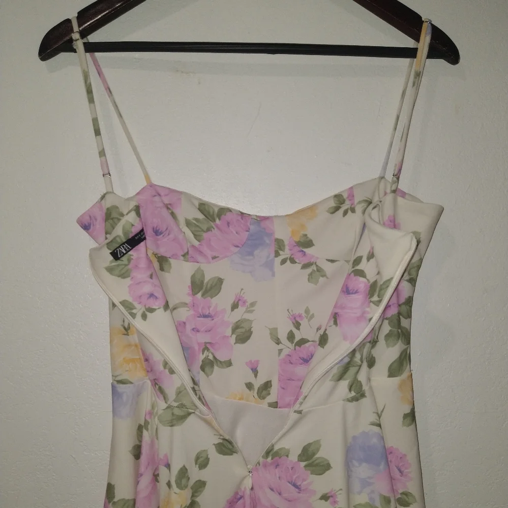ZARA (BLOGGERS FAV) Floral Mini Corset Dress - Picture 6 of 11
